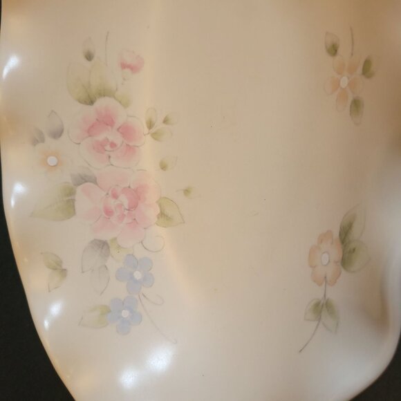 Pfaltzgraff Floral Scalloped Oval Serving Dish 11" x 7" Ceramic Vintage Tea Rose - Picture 4 of 9